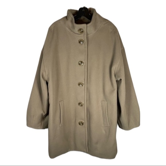 Alfani Tan Balloon Sleeves Coat Jacket Size 14 - Picture 1 of 5
